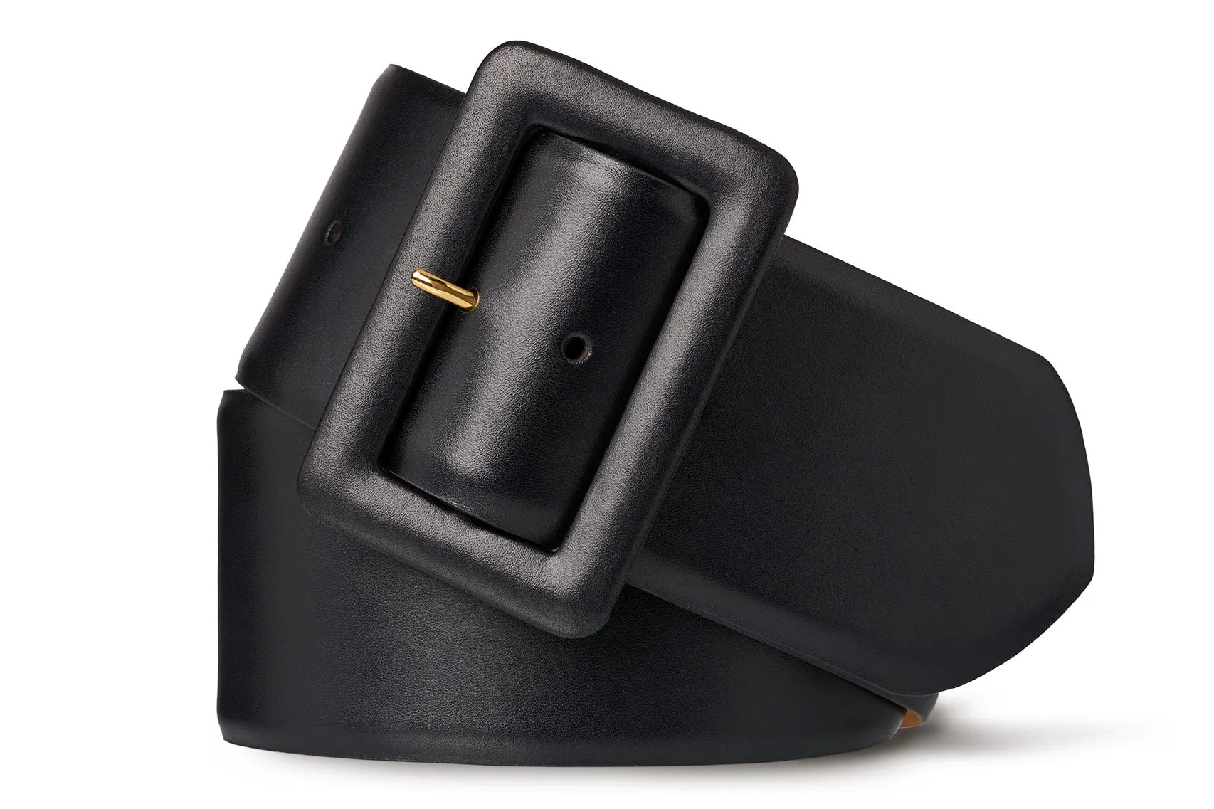 Wide Semi-Matte Calf Belt with Covered Buckle sold by W. Kleinberg