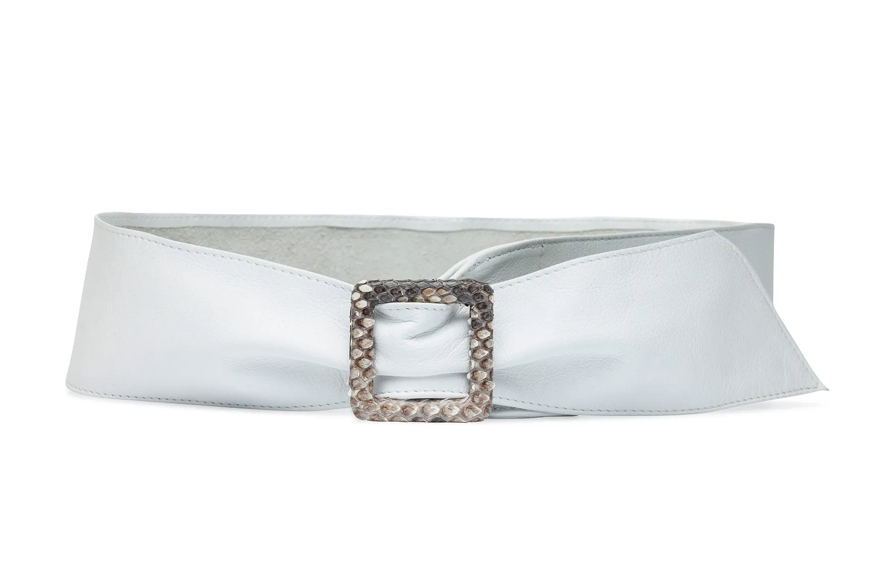 Luscious Calf Sash Belt with Python Covered Buckle sold by W. Kleinberg product image thumbnail 3
