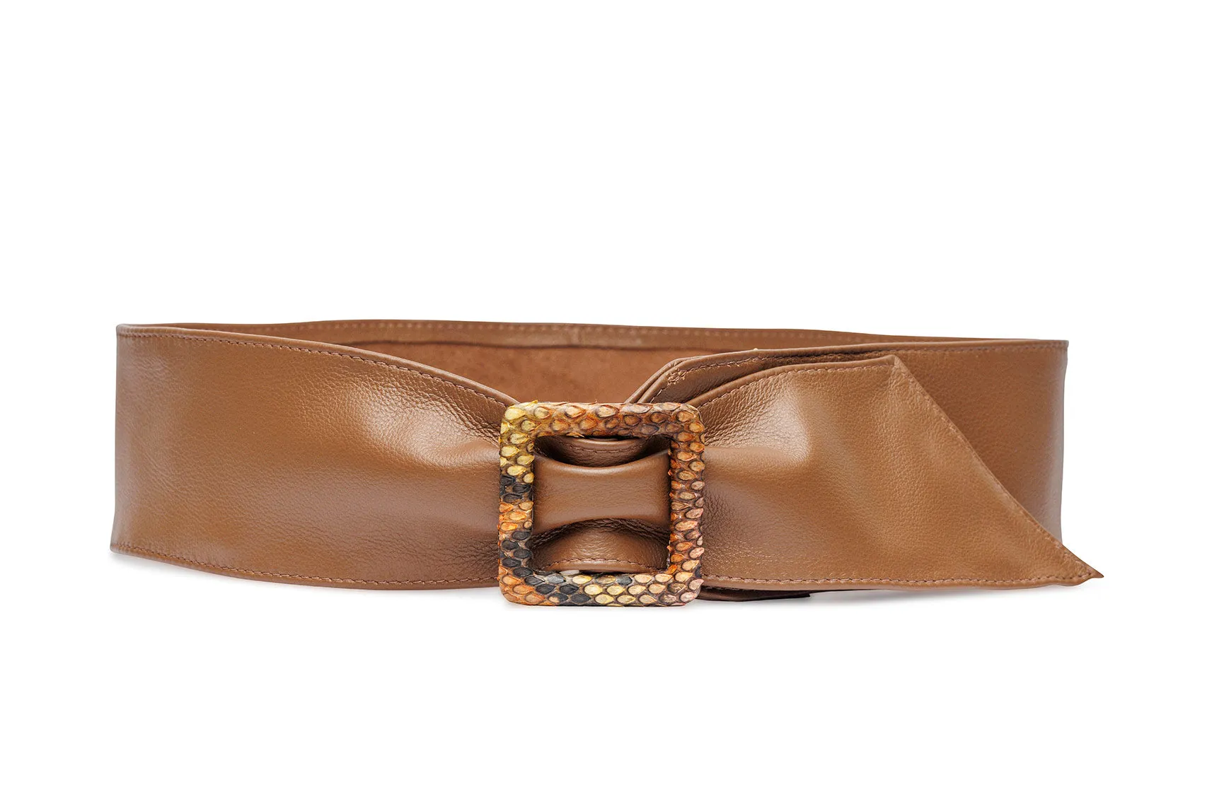 Luscious Calf Sash Belt with Python Covered Buckle sold by W. Kleinberg product image thumbnail 2