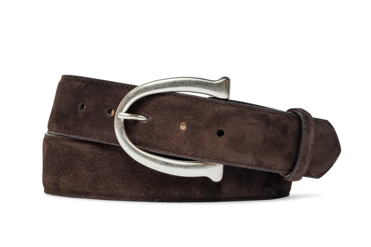 Nubuck Suede Belt with Antique Silver Buckle sold by W. Kleinberg