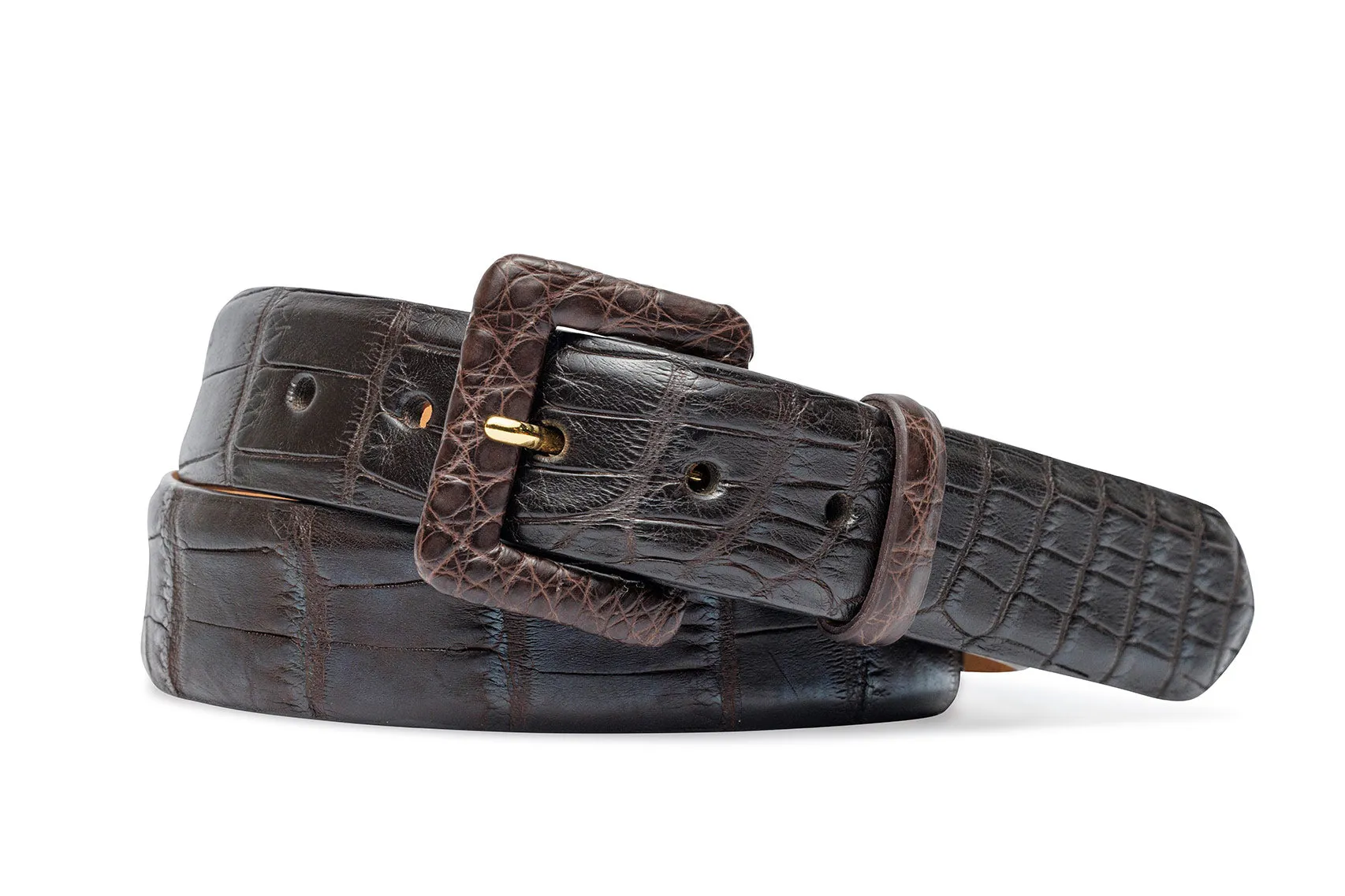 Caiman Crocodile Belt with Covered Buckle sold by W. Kleinberg product image thumbnail 4