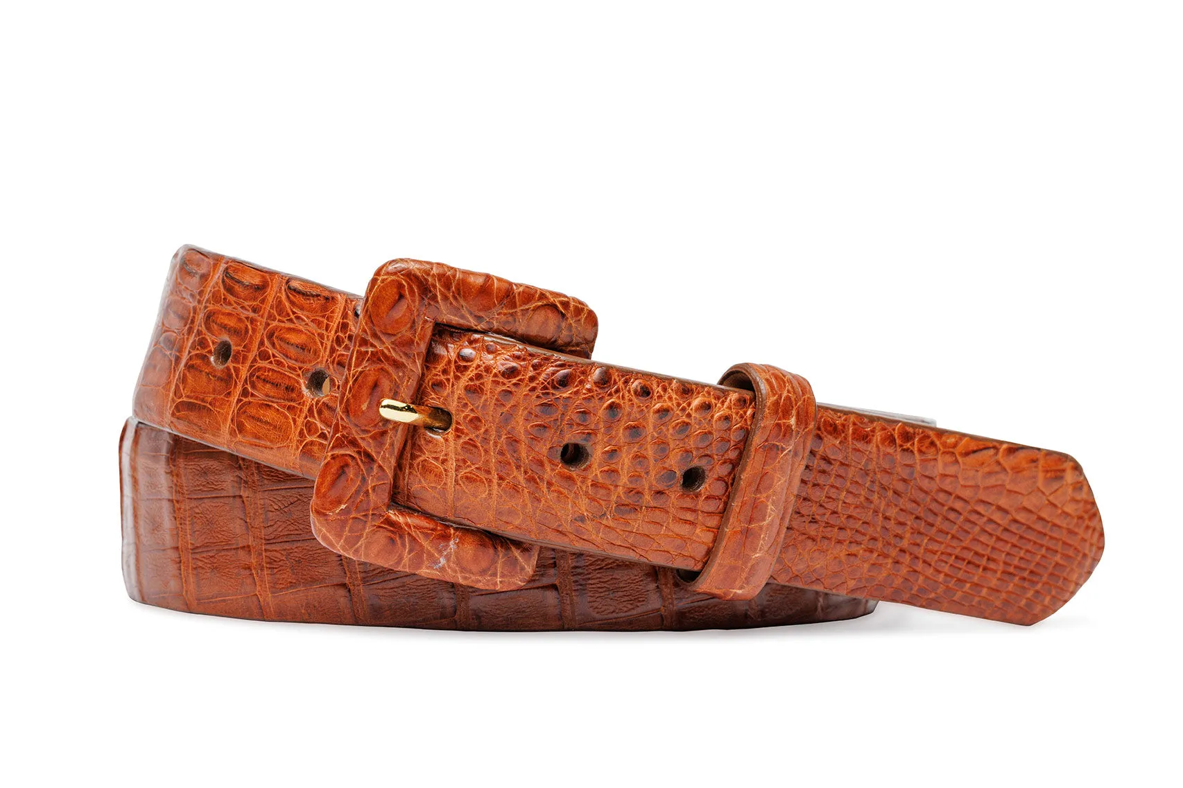 Caiman Crocodile Belt with Covered Buckle sold by W. Kleinberg product image thumbnail 2