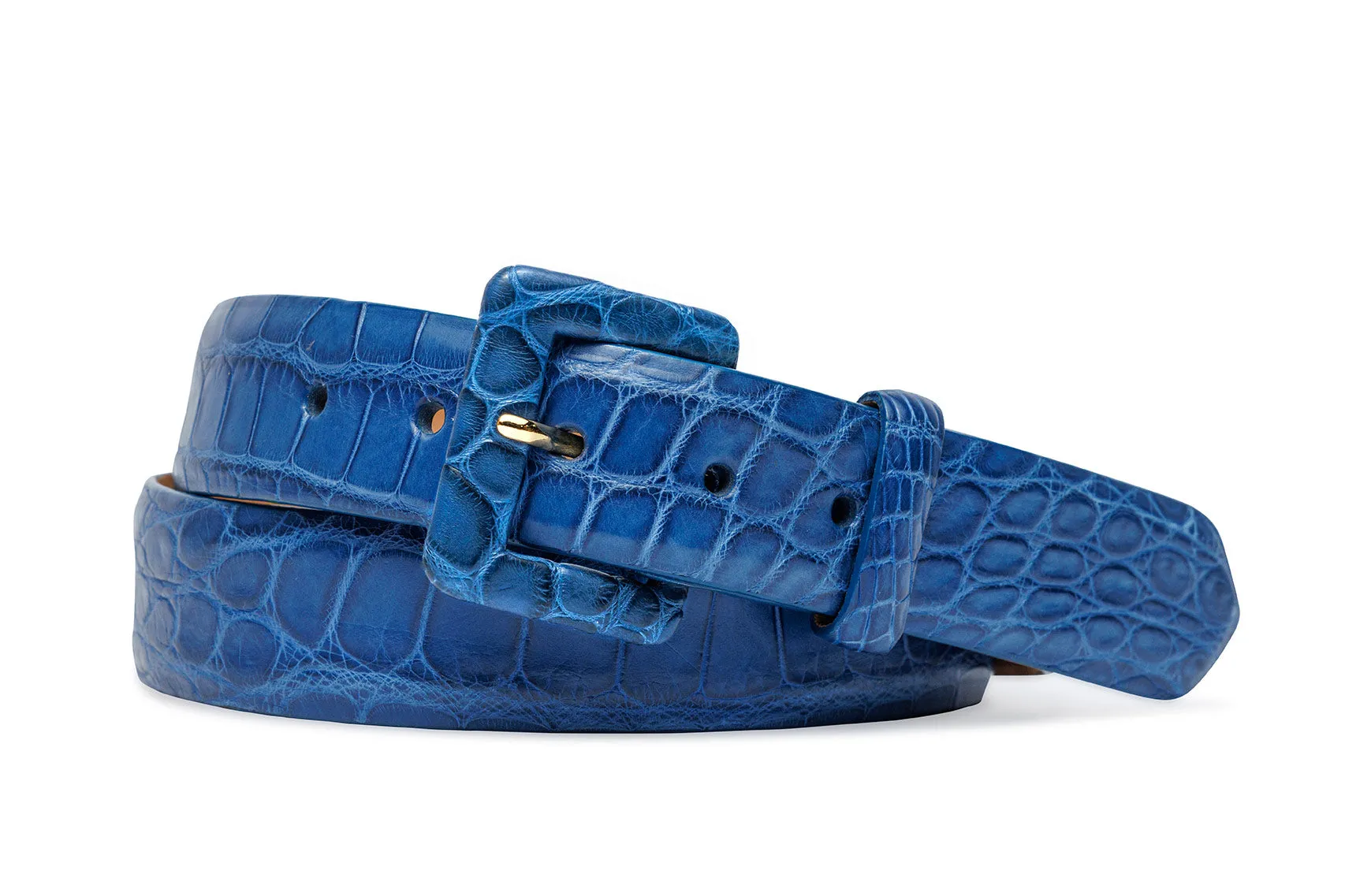 Matte Alligator Belt with Covered Buckle sold by W. Kleinberg product image thumbnail 2