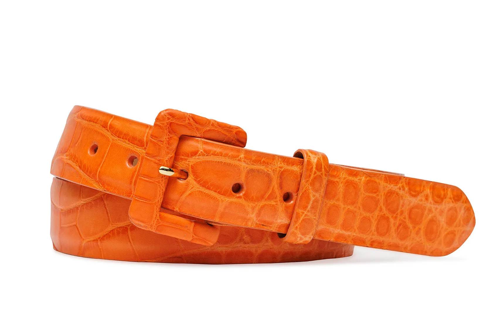 Matte Alligator Belt with Covered Buckle sold by W. Kleinberg