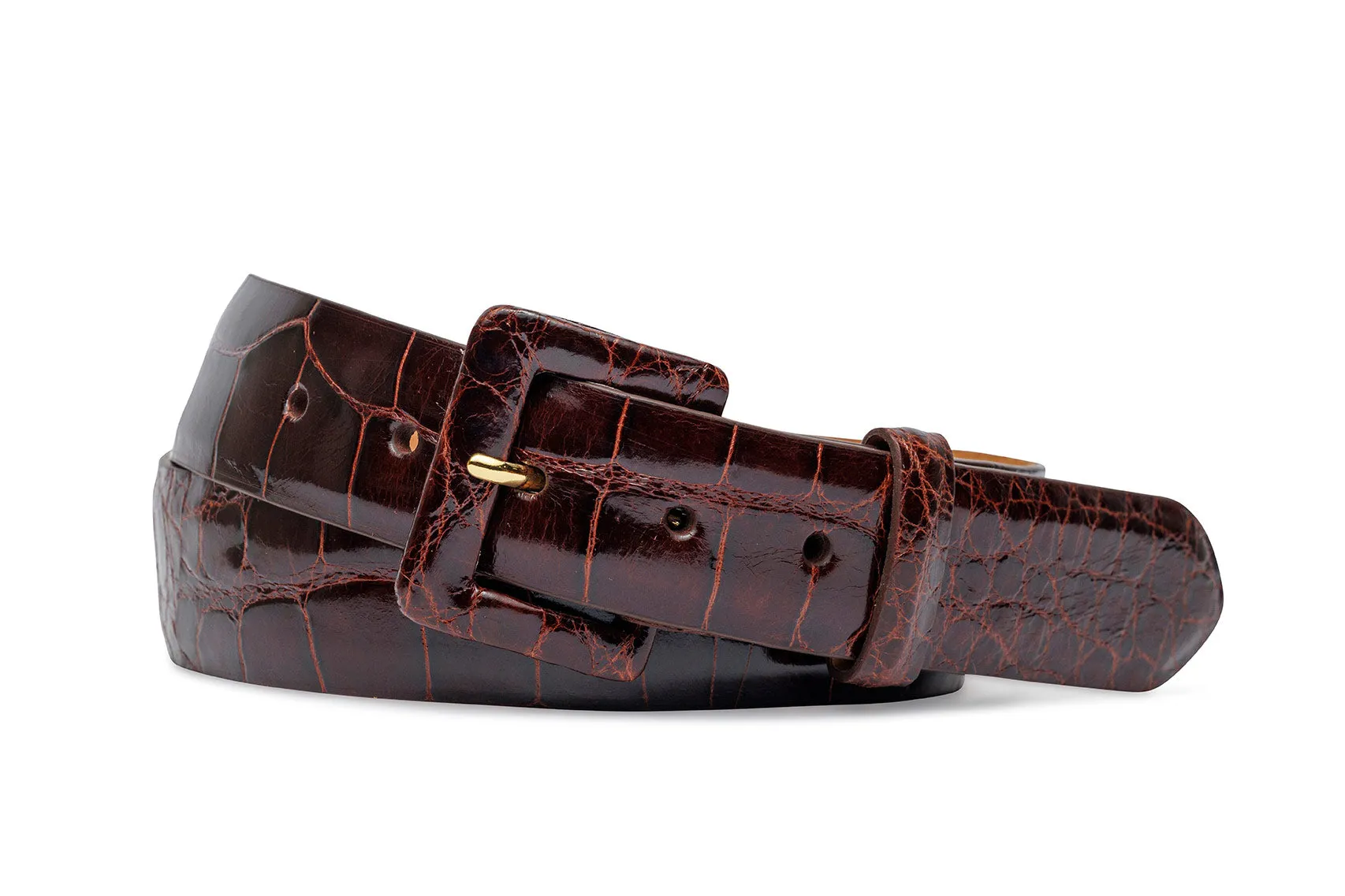 Glazed Alligator Belt with Covered Buckle sold by W. Kleinberg product image thumbnail 5