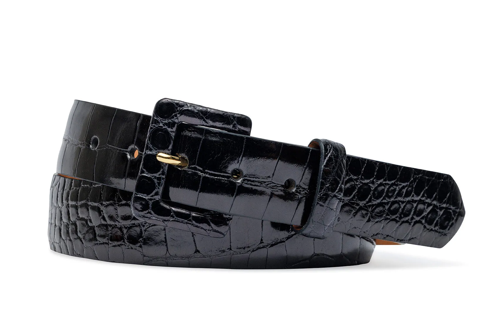 Glazed Alligator Belt with Covered Buckle sold by W. Kleinberg product image thumbnail 2