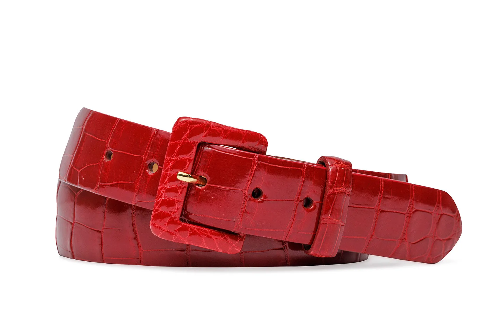 Glazed Alligator Belt with Covered Buckle sold by W. Kleinberg