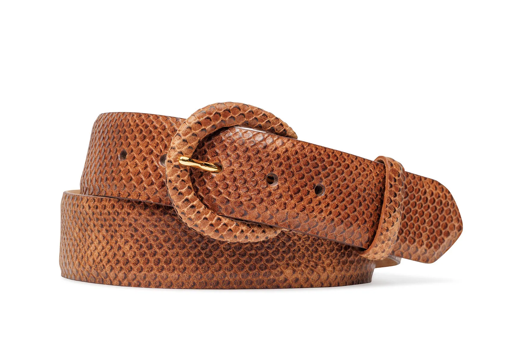 Embossed Authentic Anaconda Belt with Covered Buckle sold by W. Kleinberg product image thumbnail 2