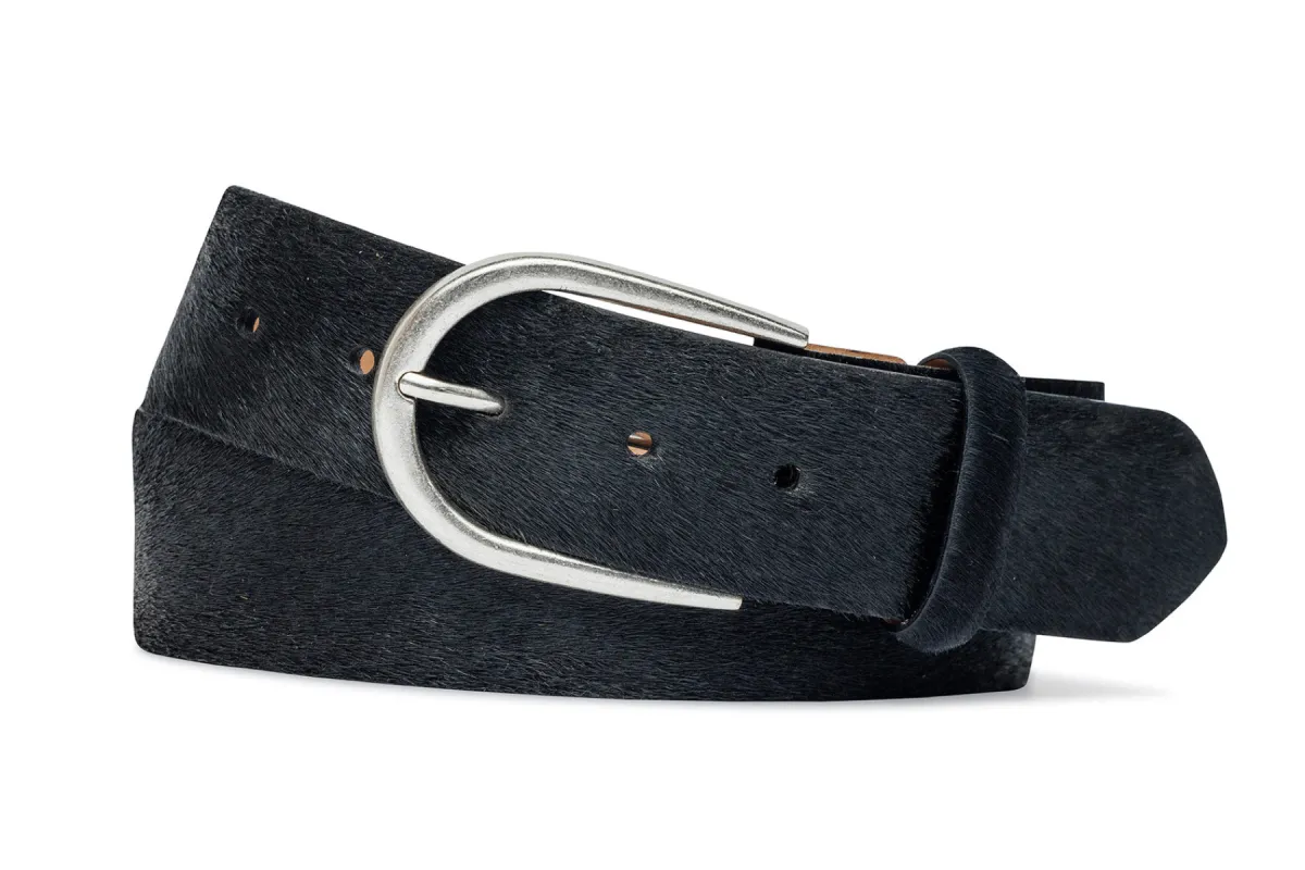 Calf Hair Belt with Antique Silver Buckle sold by W. Kleinberg