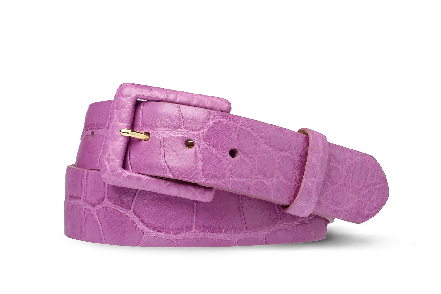 Matte Alligator Belt with Covered Buckle sold by W. Kleinberg