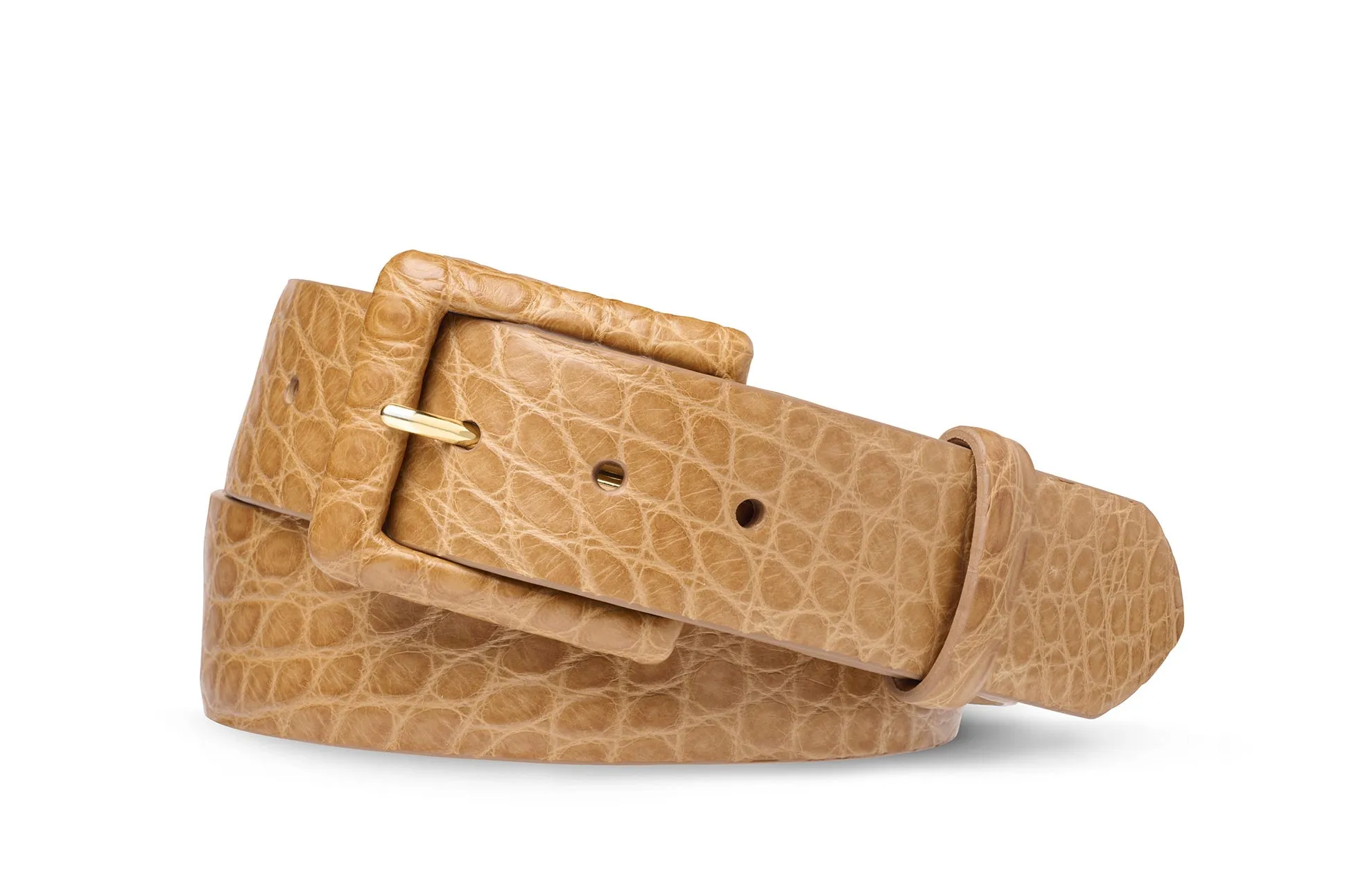 Matte Alligator Belt with Covered Buckle sold by W. Kleinberg product image thumbnail 2