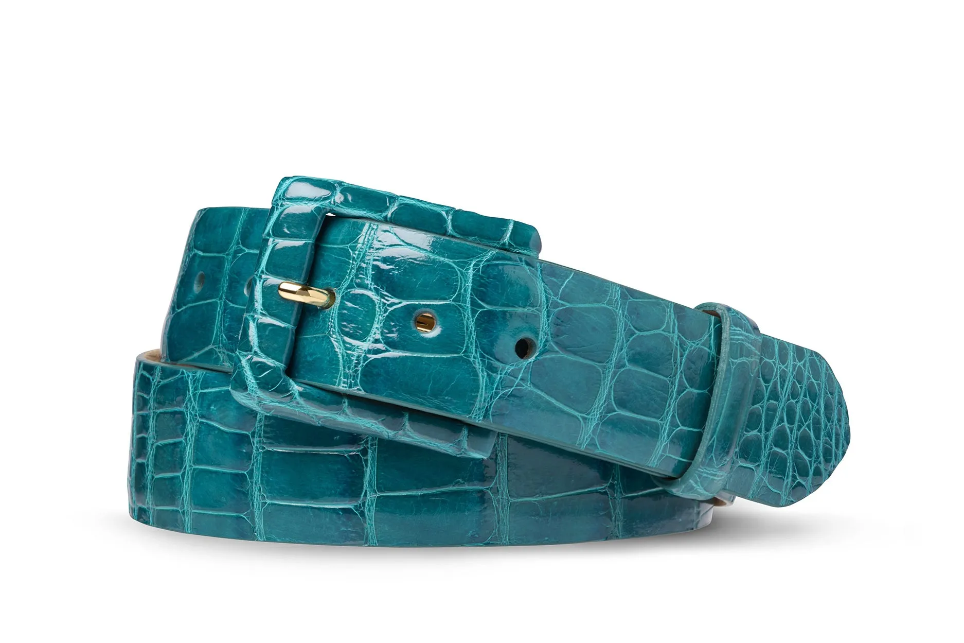 Glazed Alligator Belt with Covered Buckle sold by W. Kleinberg product image thumbnail 3