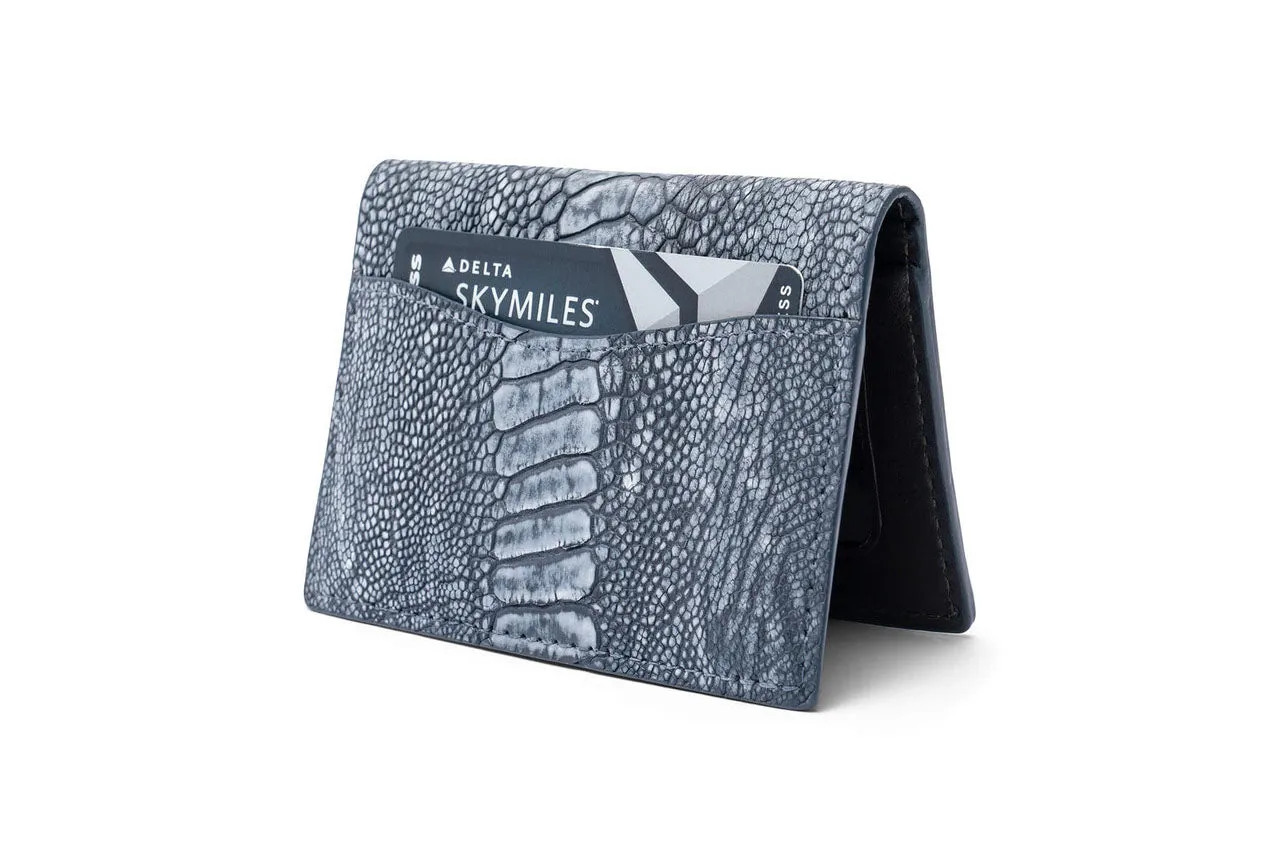 Washed Ostrich Leg Credit Card ID Case sold by W. Kleinberg product image thumbnail 2