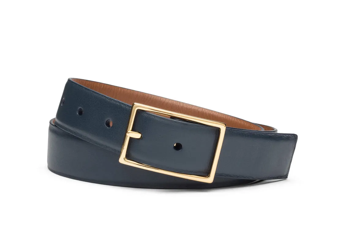 Reversible Calf Belt with Gold Buckle sold by W. Kleinberg