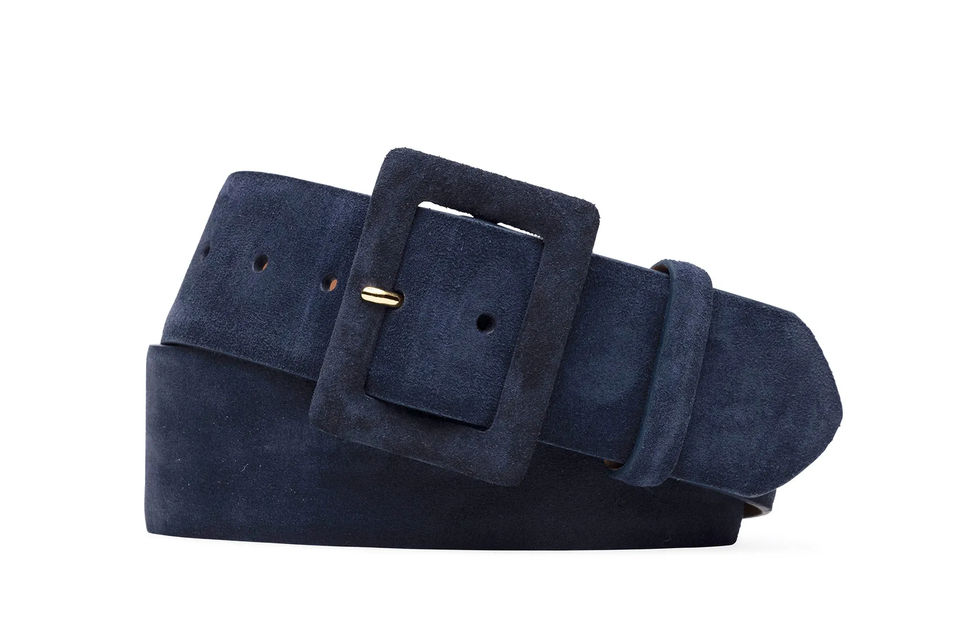 Suede Calf Belt with Covered Buckle sold by W. Kleinberg