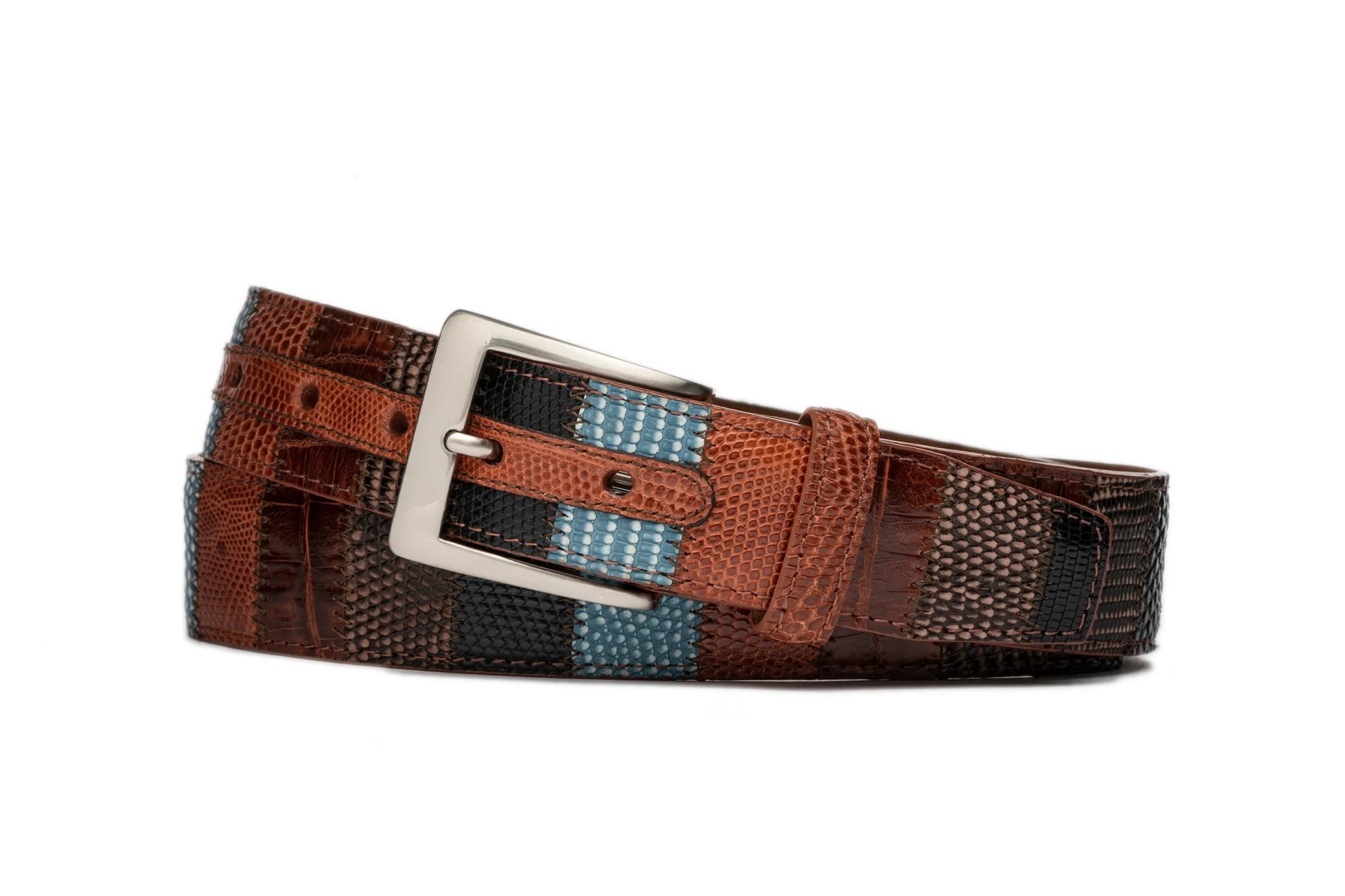 Alligator & Lizard Patchwork Belt sold by W. Kleinberg