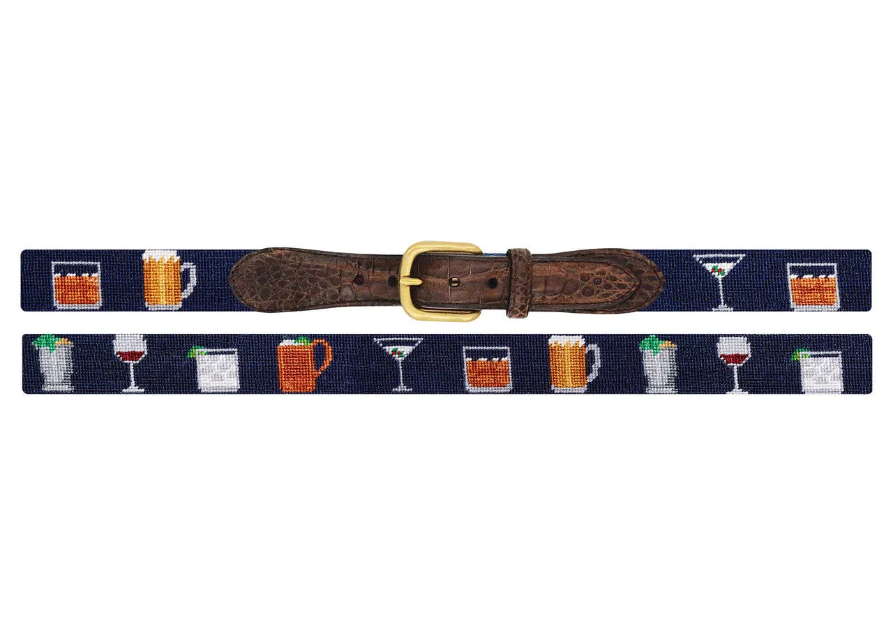 Smathers & Branson Gentleman's Drinks Croc Tabs Needlepoint Belts sold by W. Kleinberg product image thumbnail 2