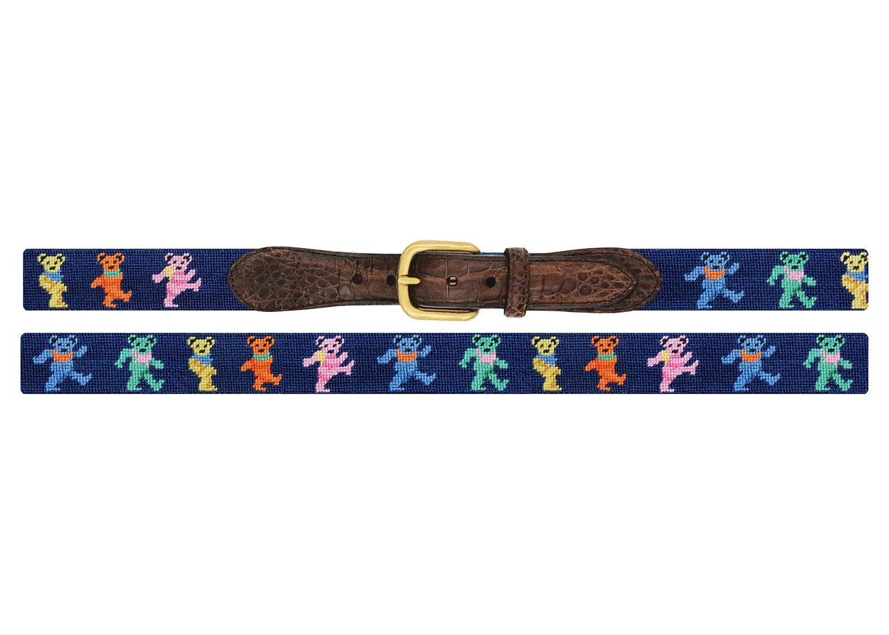 Smathers & Branson Dancing Bears Croc Tab Needlepoint Belt sold by W. Kleinberg product image thumbnail 2