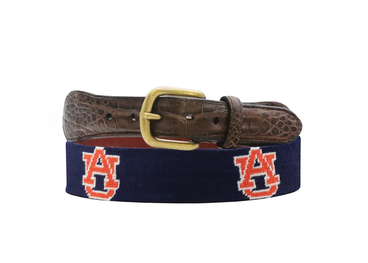 Smathers & Branson Auburn Croc Tab Needlepoint Belt sold by W. Kleinberg