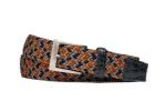 Tangerine Stretch Belt with Croc Tabs and Brushed Nickel Buckle sold by W. Kleinberg