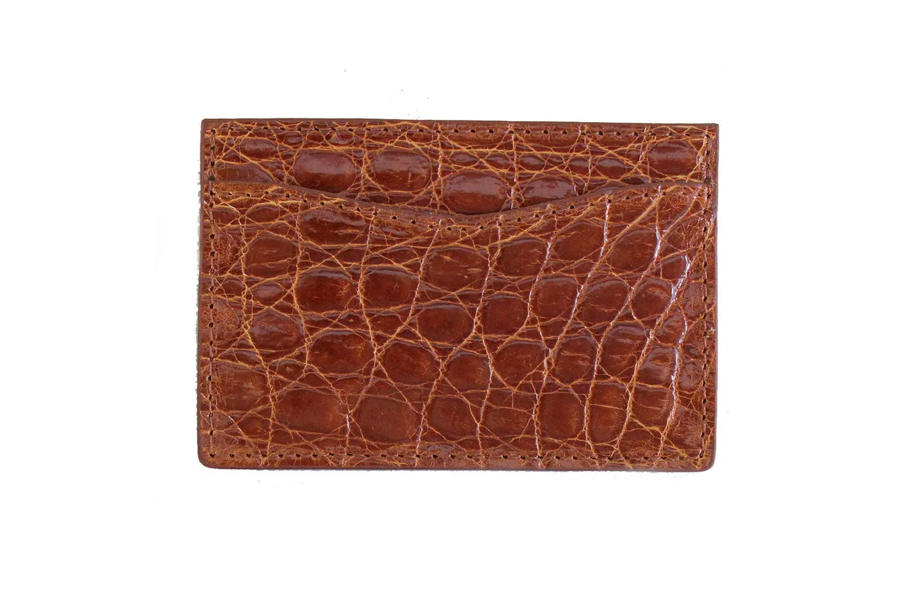 Glazed Crocodile Flat Card Case sold by W. Kleinberg