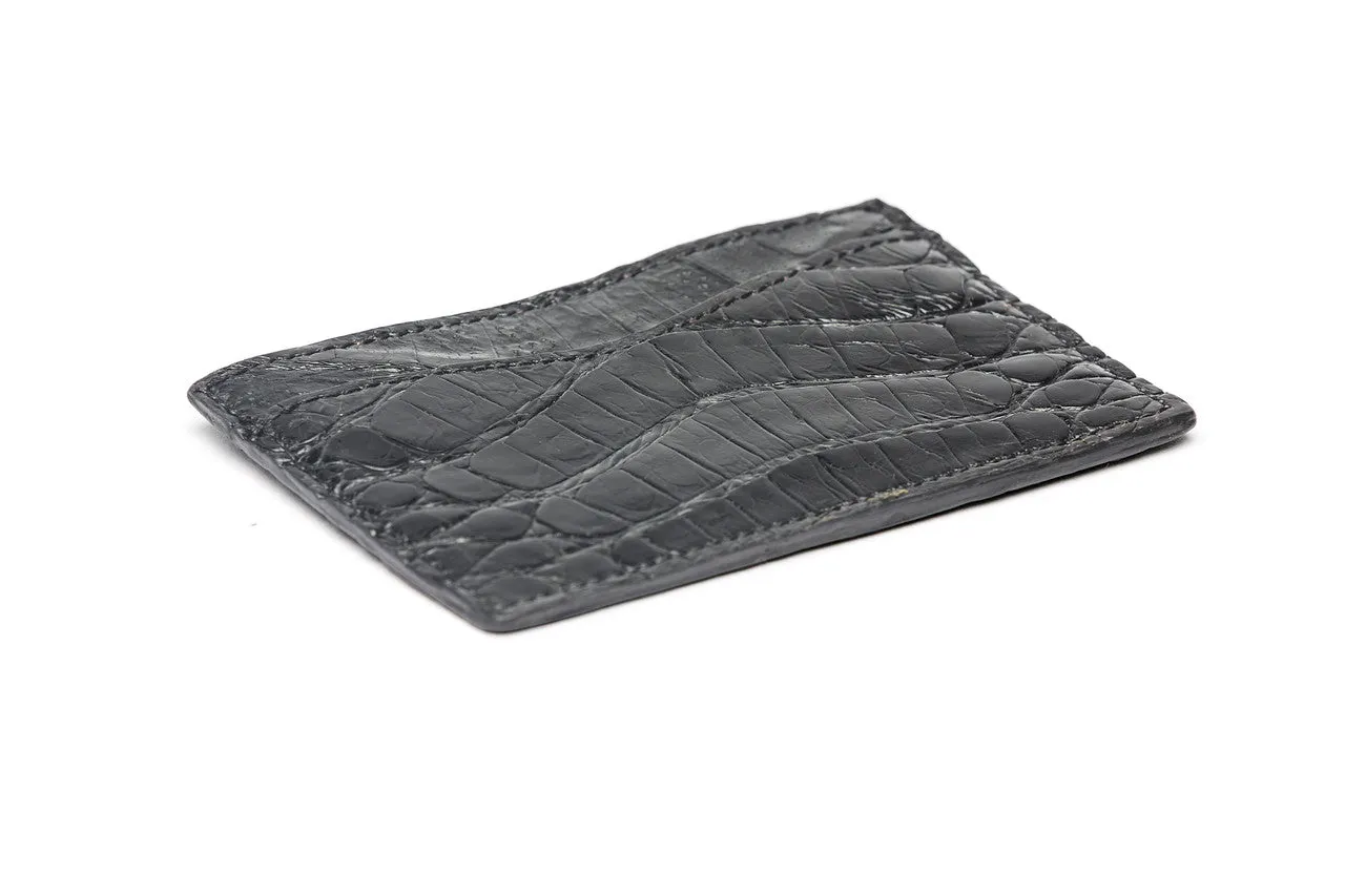 Caiman Crocodile Flat Card Case sold by W. Kleinberg product image thumbnail 3