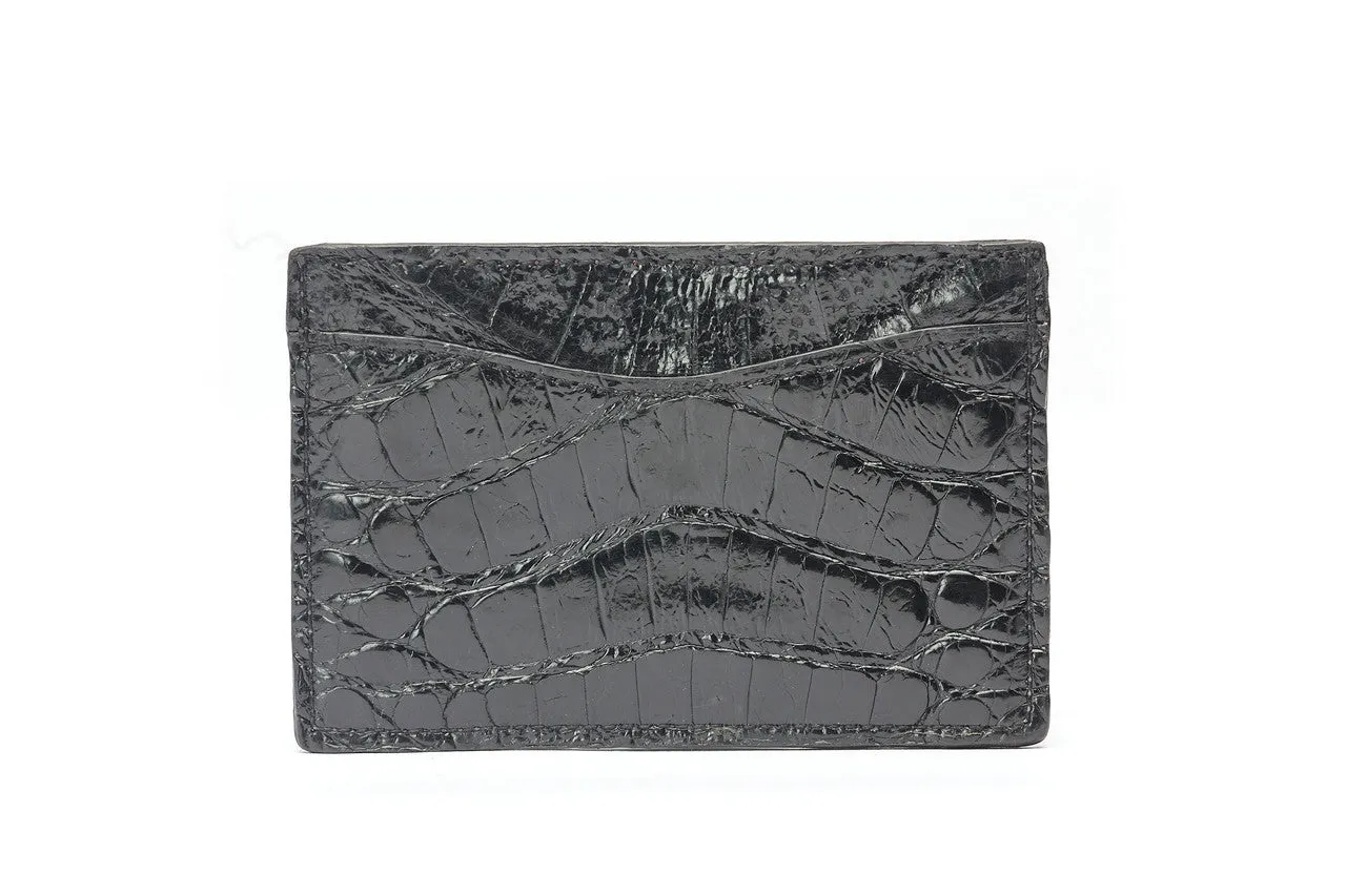Caiman Crocodile Flat Card Case sold by W. Kleinberg
