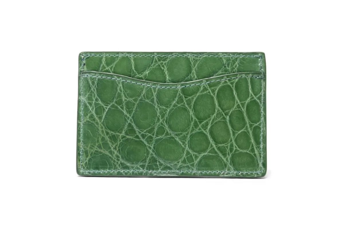 Glazed Alligator Flat Card Case sold by W. Kleinberg