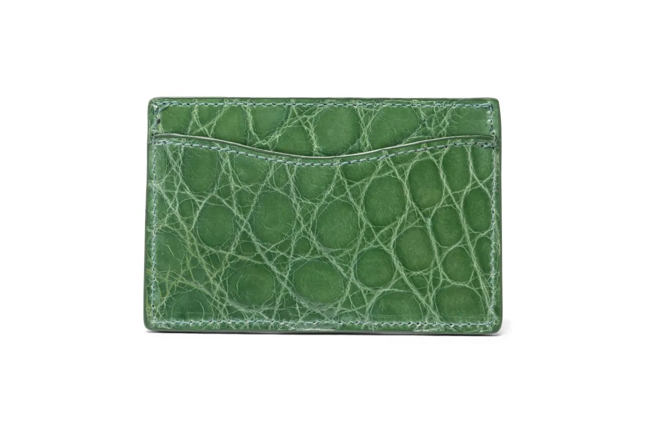 Glazed Alligator Flat Card Case sold by W. Kleinberg