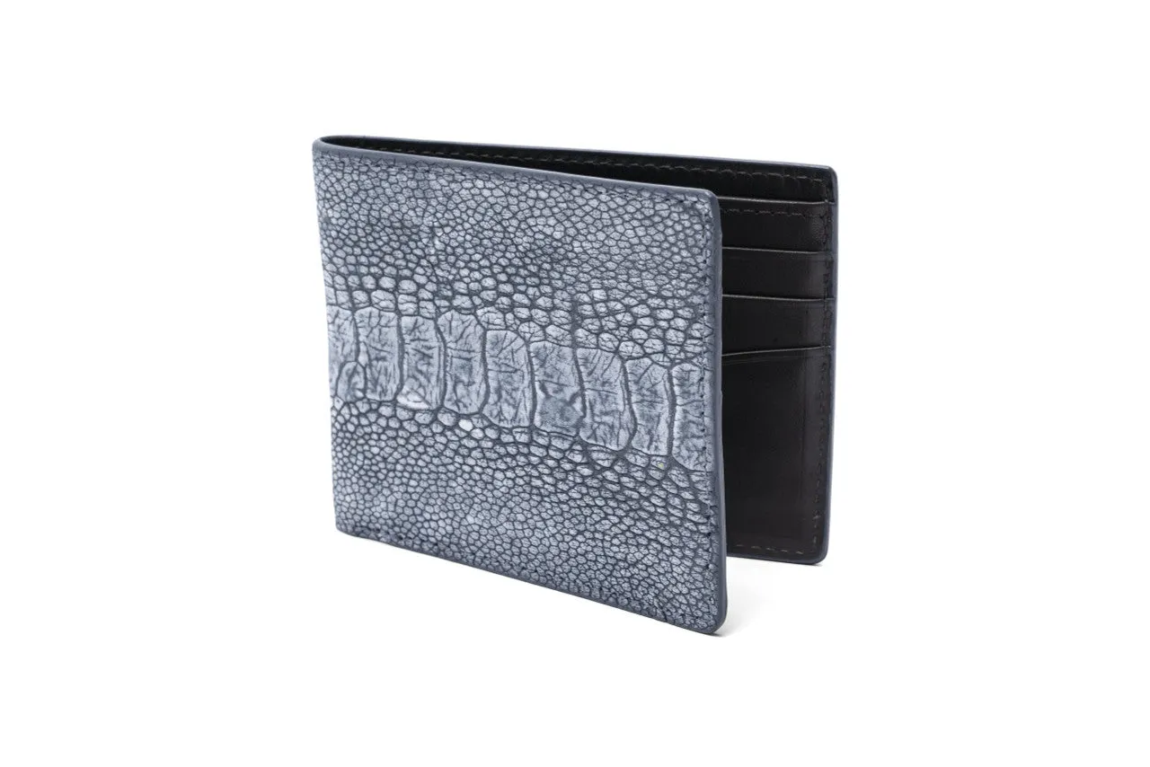 Washed Ostrich Leg Bifold Wallet sold by W. Kleinberg
