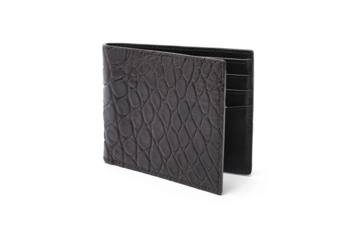 Matte Alligator Bifold Wallet sold by W. Kleinberg
