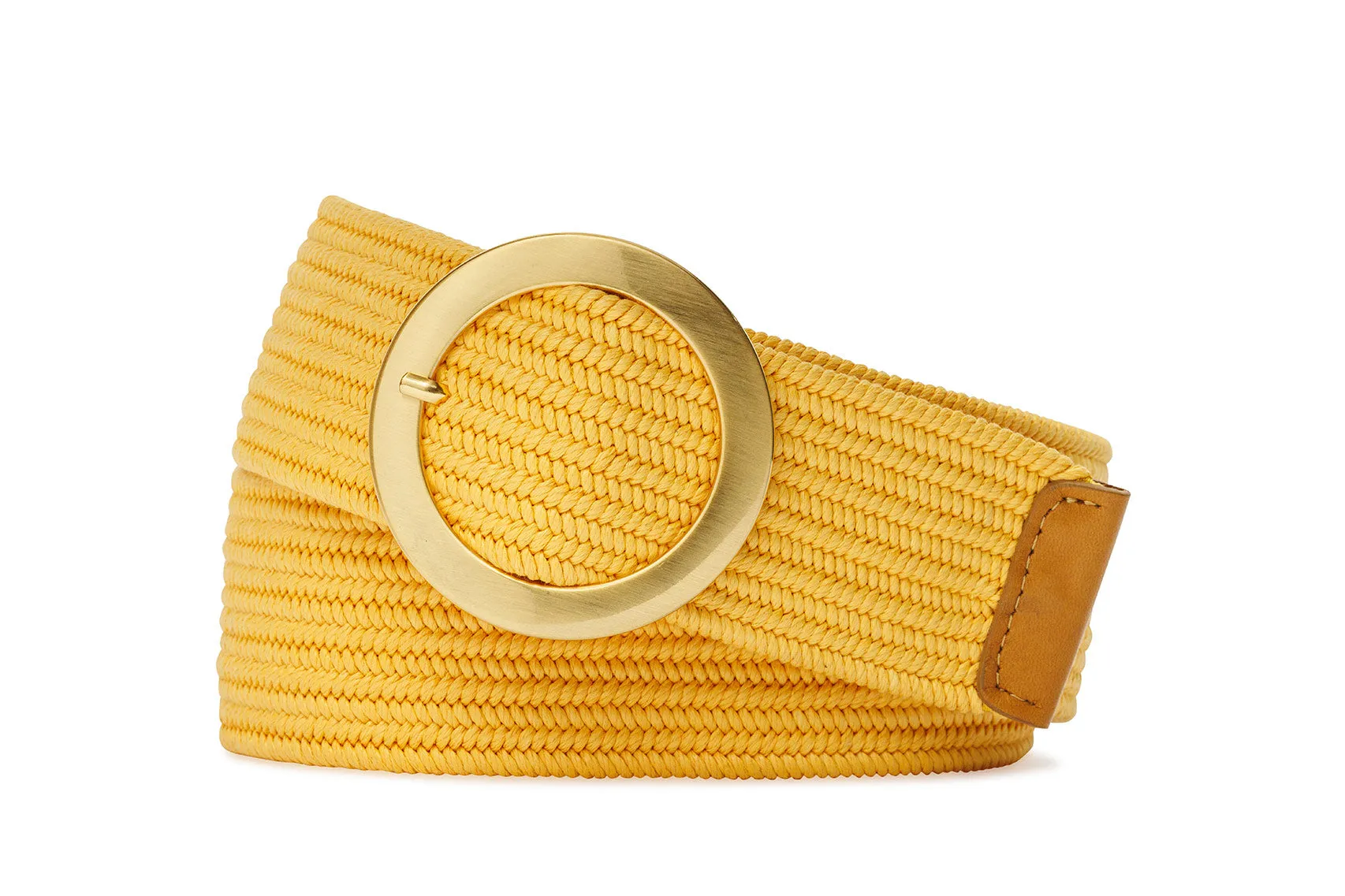 Wide Stretch Belt with Circle Buckle sold by W. Kleinberg