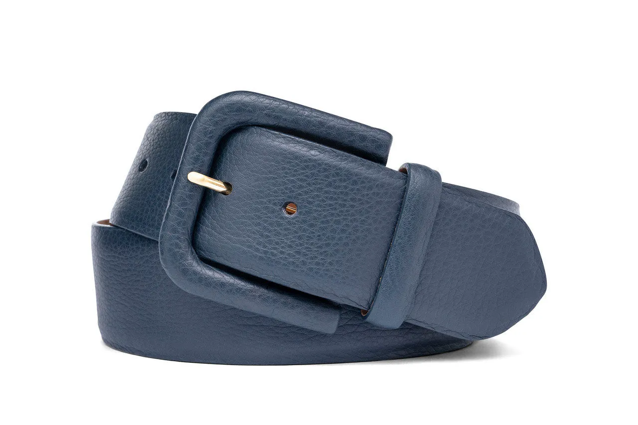 Pebbled Calf Belt with Covered Buckle sold by W. Kleinberg product image thumbnail 2