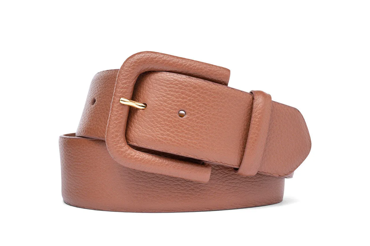 Pebbled Calf Belt with Covered Buckle sold by W. Kleinberg product image thumbnail 3