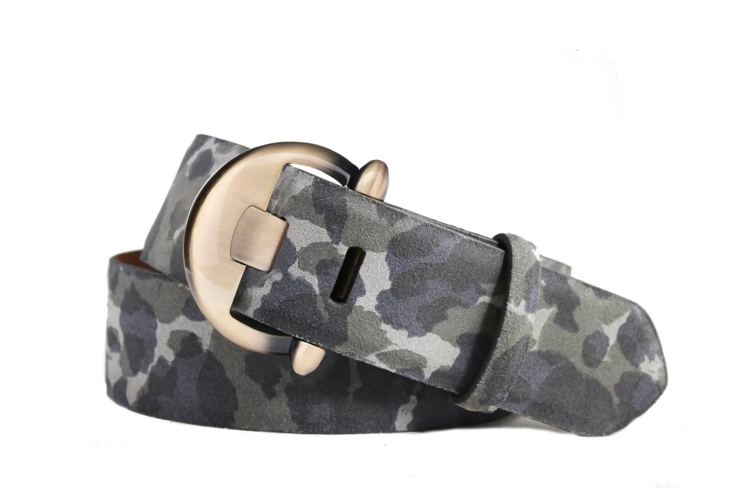 Sueded Camo Belt with Brass Buckle sold by W. Kleinberg product image thumbnail 2