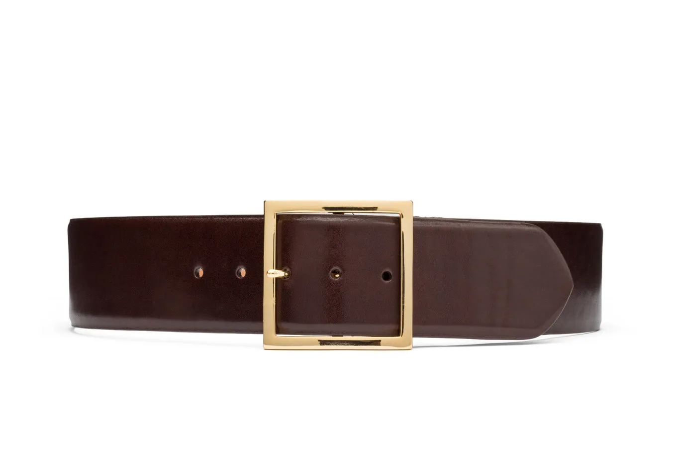 Glazed Calf Belt with Gold Buckle sold by W. Kleinberg