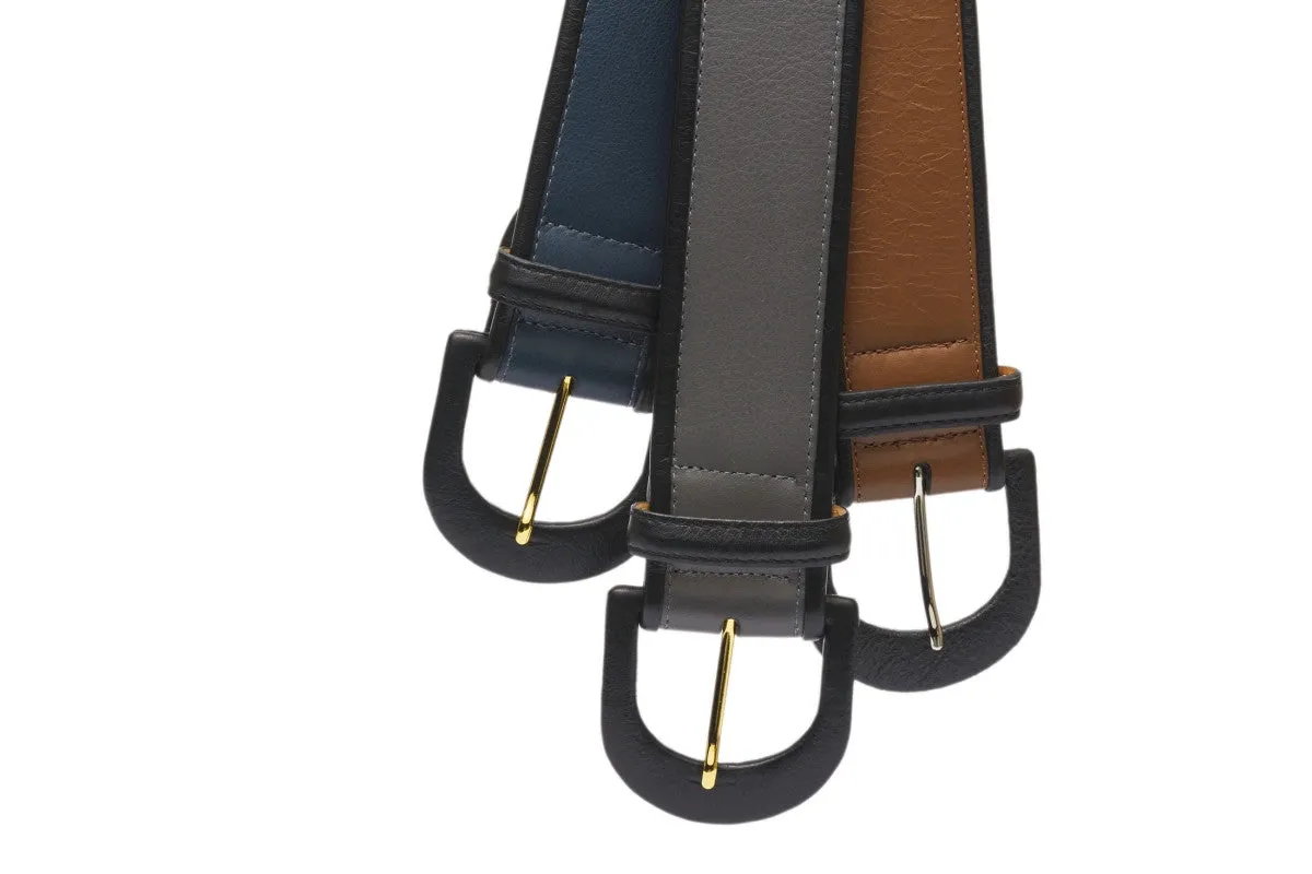 Two-Toned Calf Belt with Covered Buckle sold by W. Kleinberg product image thumbnail 2