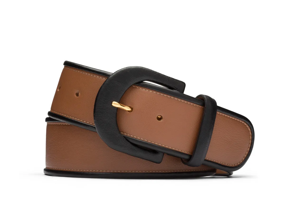Two-Toned Calf Belt with Covered Buckle sold by W. Kleinberg
