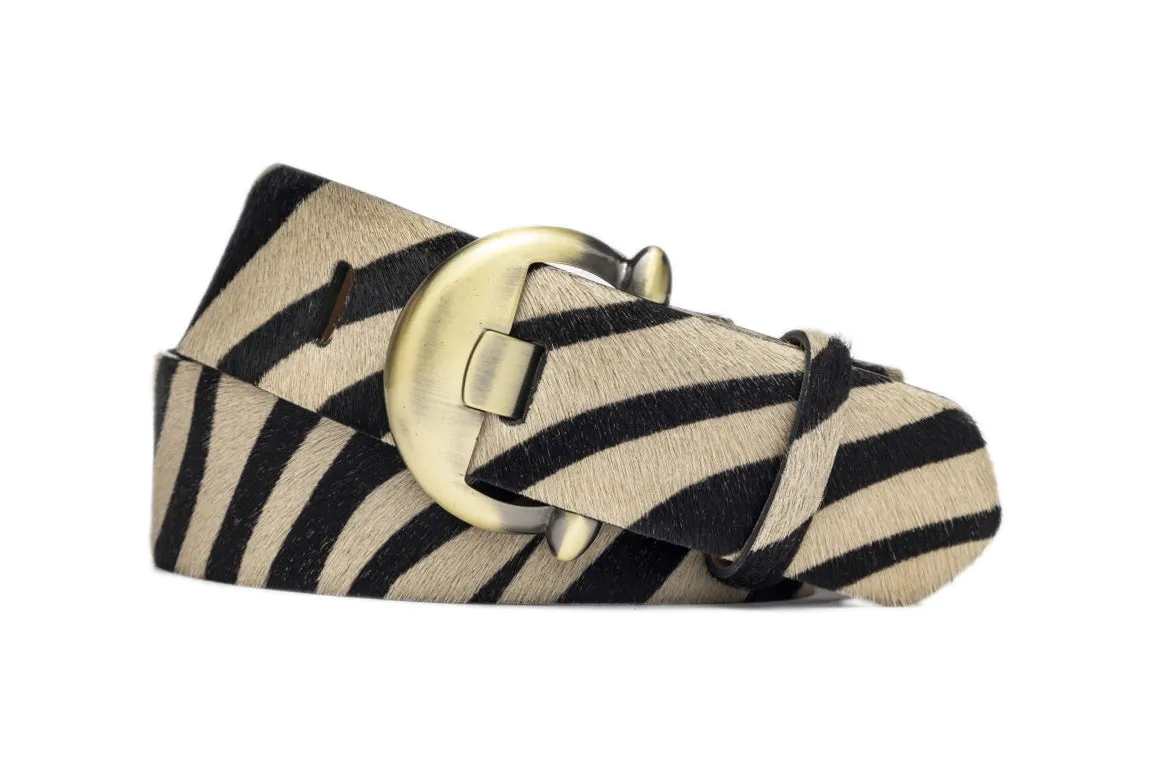 Wide Calf Hair Belt with Brass Buckle sold by W. Kleinberg product image thumbnail 4