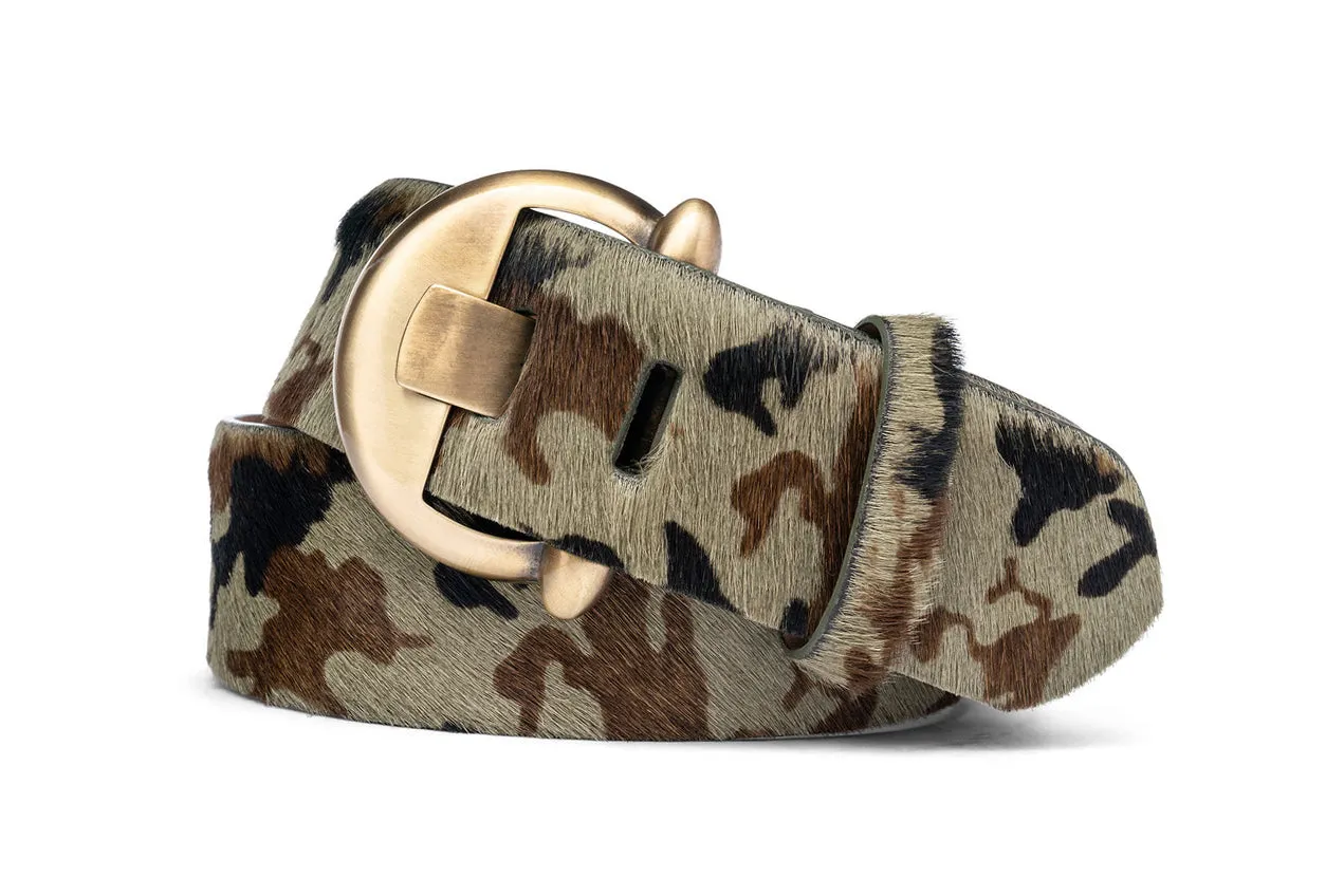 Wide Calf Hair Belt with Brass Buckle sold by W. Kleinberg product image thumbnail 3