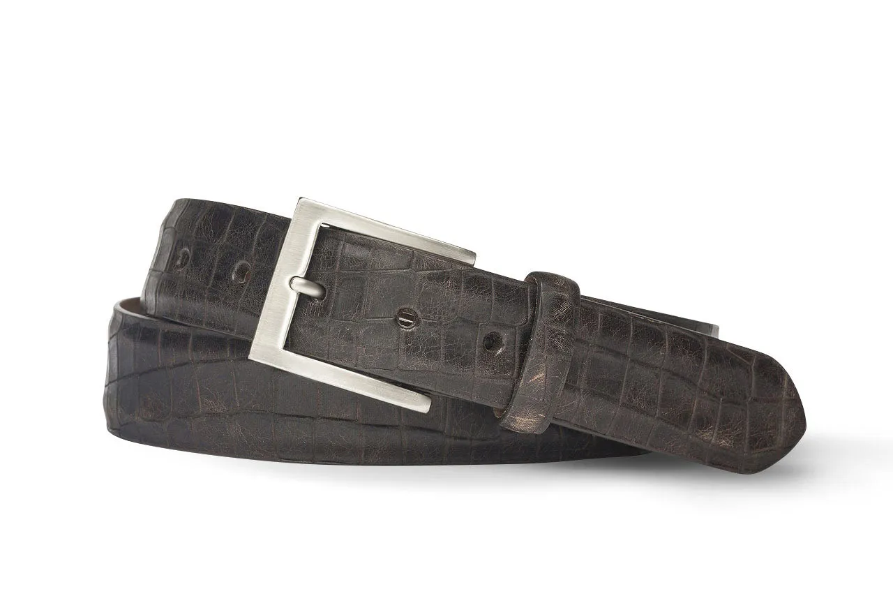 Embossed Dragon Belt with Antique Silver Buckle sold by W. Kleinberg product image thumbnail 2