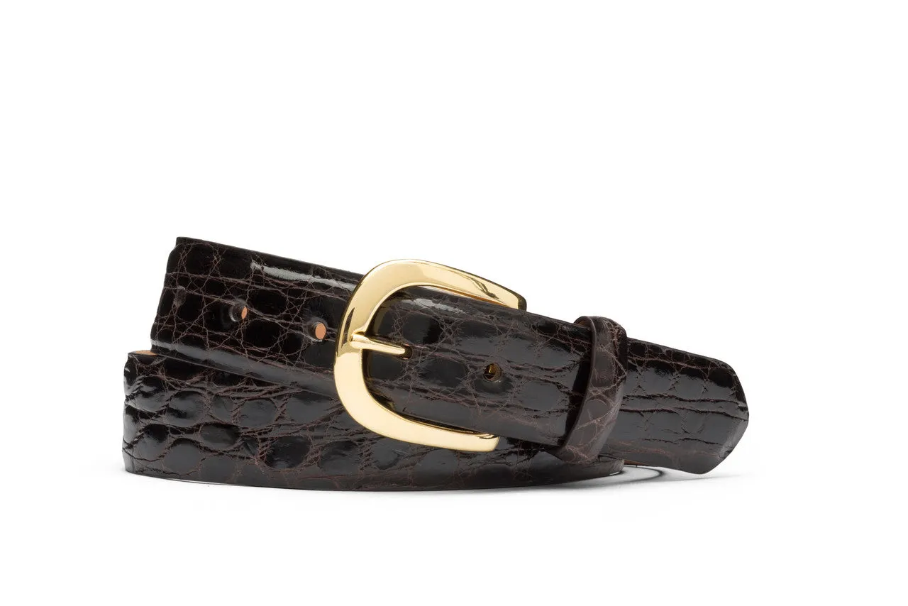 Glazed Crocodile Belt with Gold Buckle sold by W. Kleinberg product image thumbnail 2