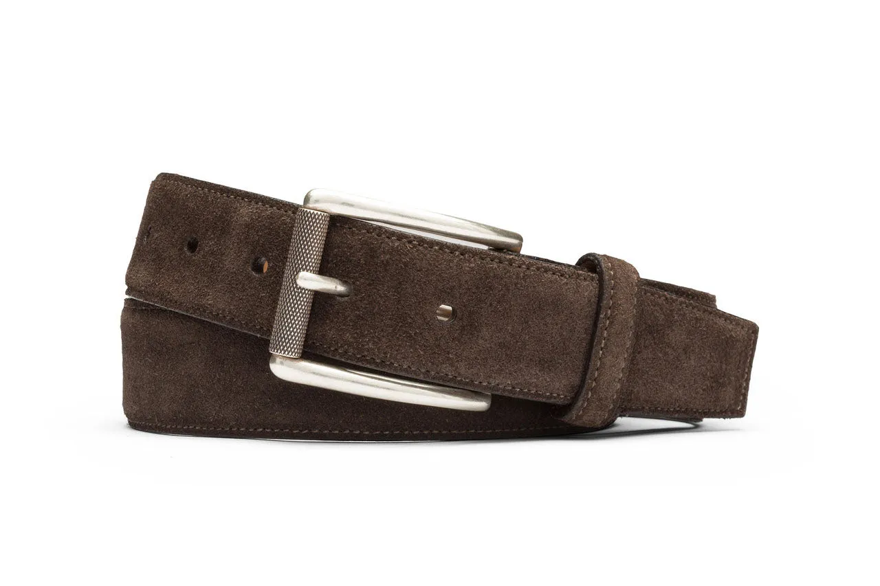 Suede Belt with Nickel Roller Buckle sold by W. Kleinberg