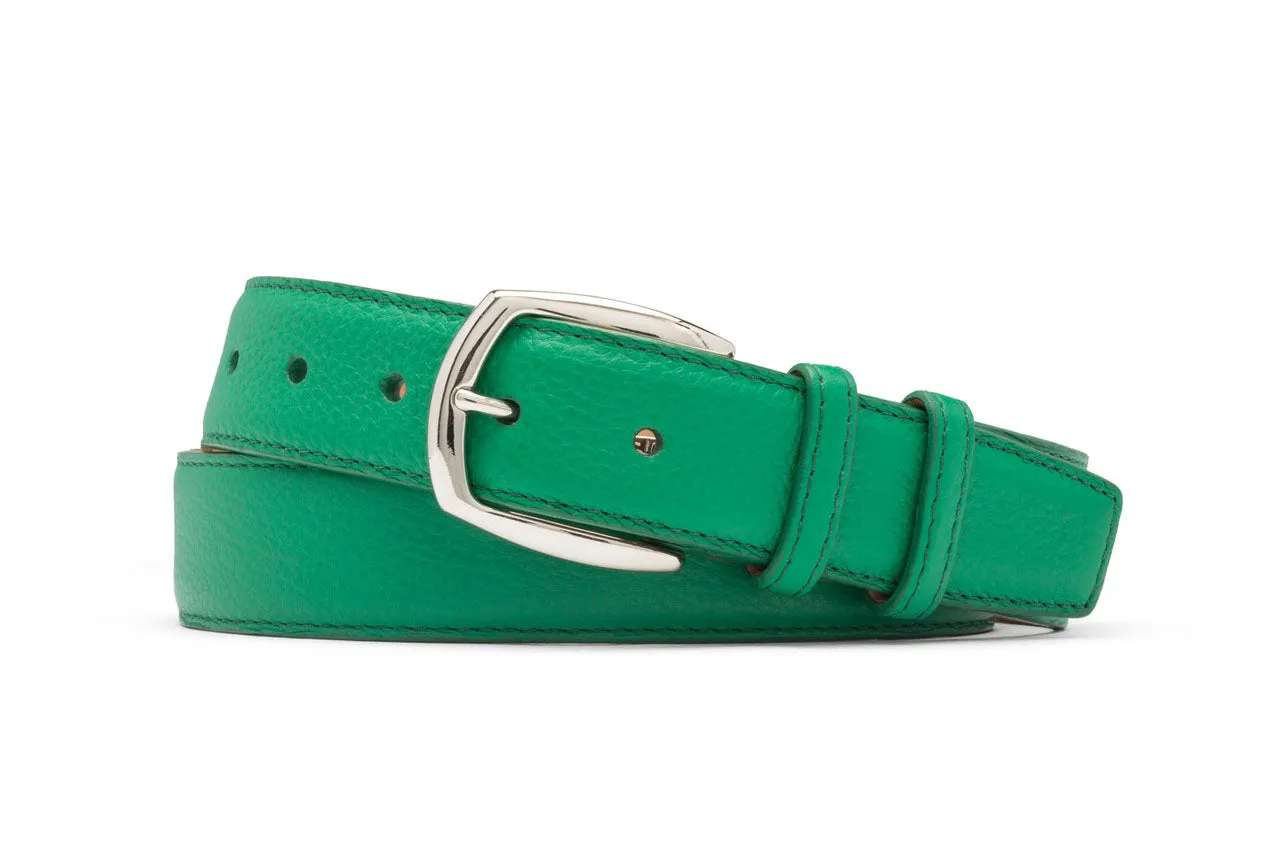 Pebbled Calf Belt with Nickel Buckle sold by W. Kleinberg