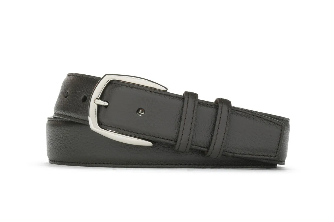Pebbled Calf Belt with Nickel Buckle sold by W. Kleinberg product image thumbnail 3