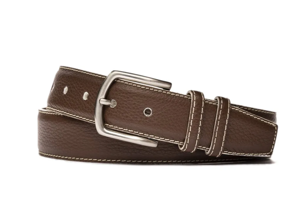 Contrast Pebbled Calf Belt with Nickel Buckle sold by W. Kleinberg product image thumbnail 5