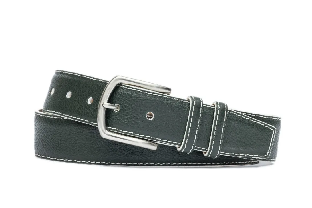 Contrast Pebbled Calf Belt with Nickel Buckle sold by W. Kleinberg product image thumbnail 4