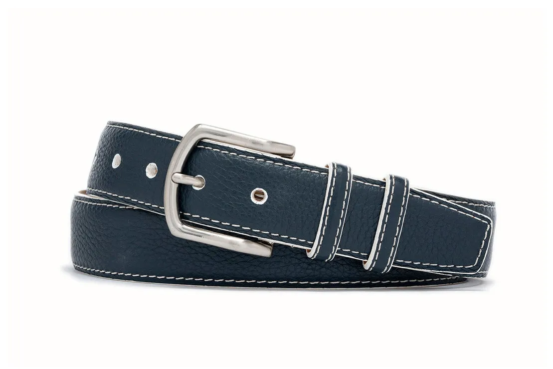 Contrast Pebbled Calf Belt with Nickel Buckle sold by W. Kleinberg product image thumbnail 2