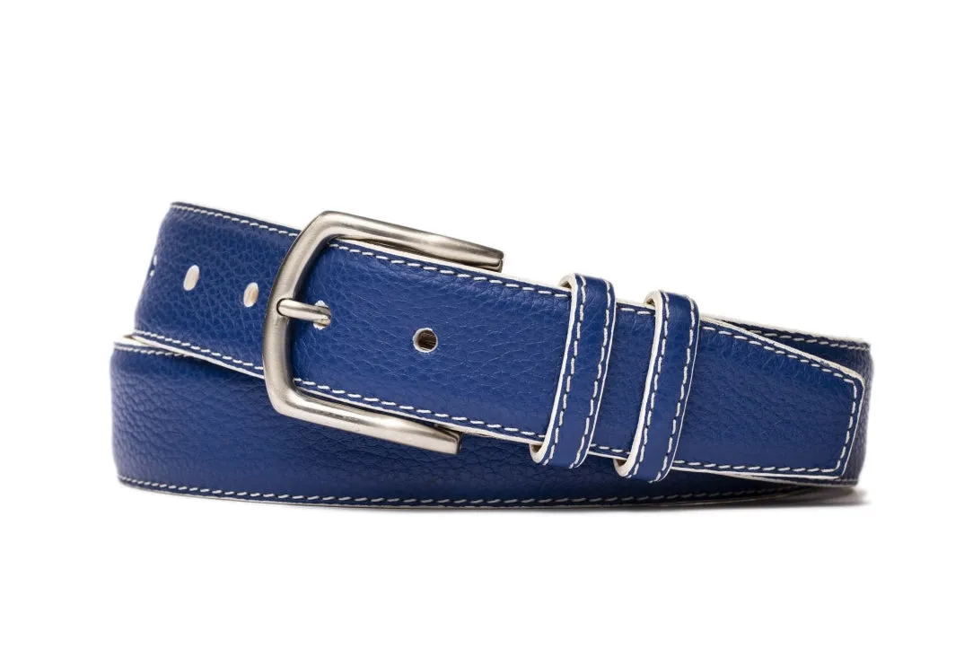 Contrast Pebbled Calf Belt with Nickel Buckle sold by W. Kleinberg product image thumbnail 3
