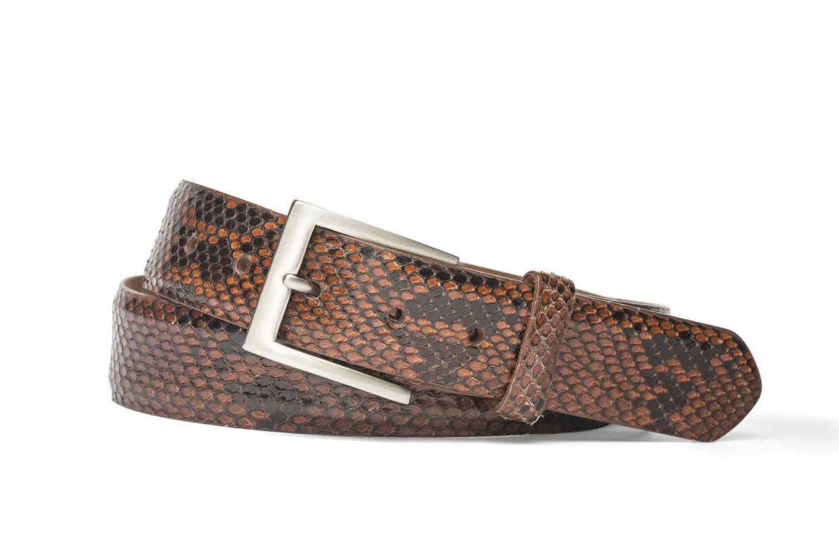 Python Belt with Brushed Nickel Buckle sold by W. Kleinberg